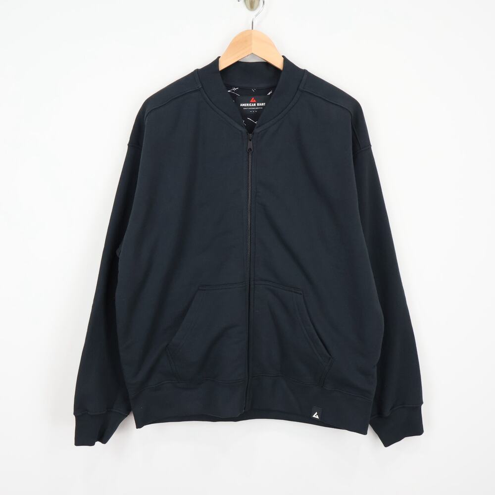 American Giant Men's Lined Bomber Jacket Black Size Large NWOT
